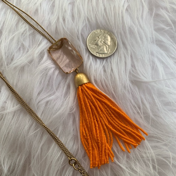 J.Crew Long Beaded Tassel Pendant Necklace - Picture 2 of 3